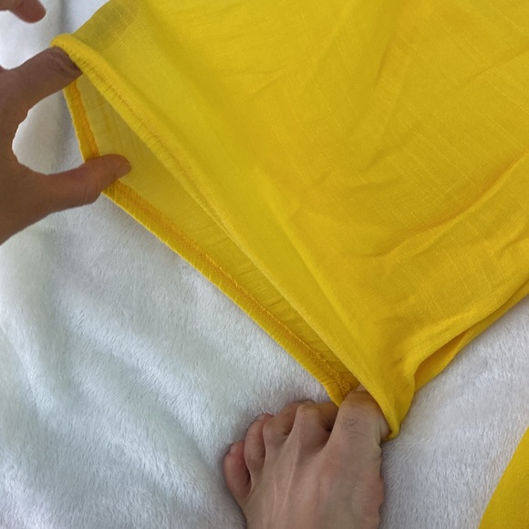 A.U.W. dandelion yellow boho sheer lace blouse - Picture 9 of 17